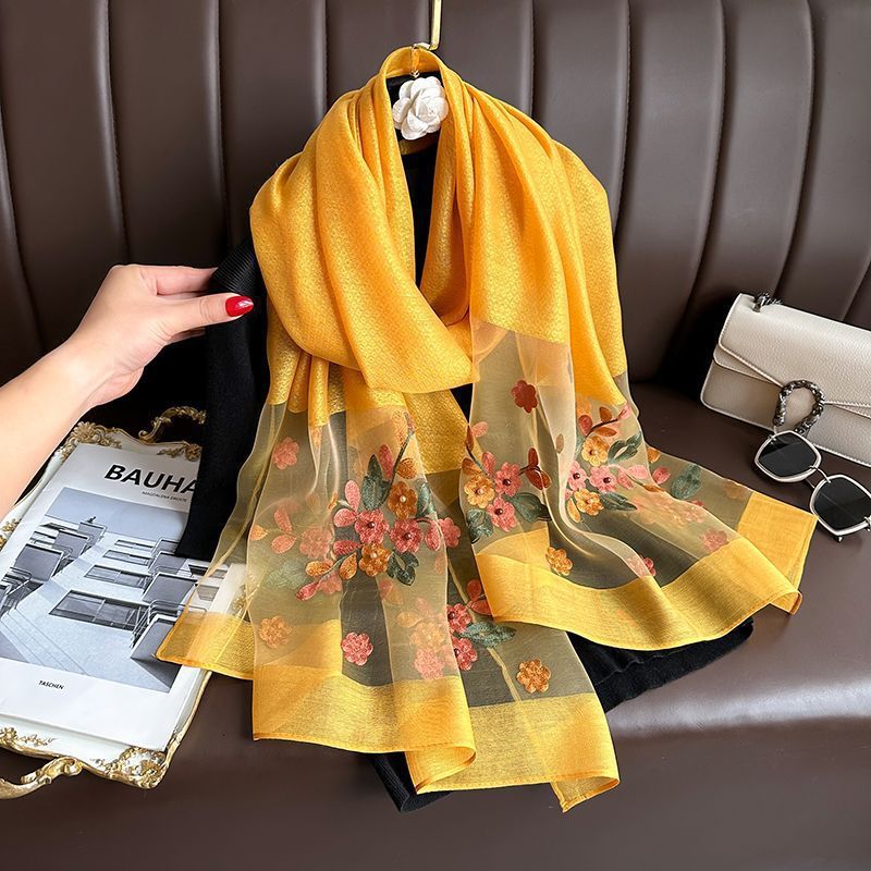 Elegant All-match Embroidered Summer Sunscreen Scarf