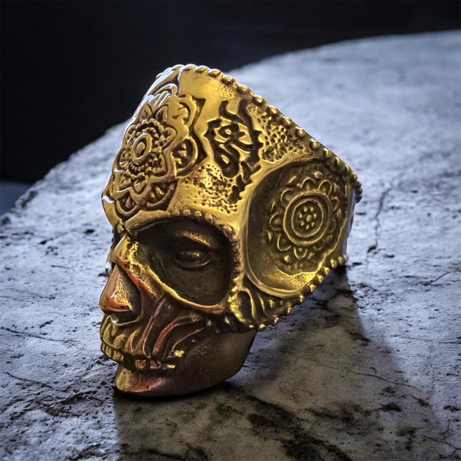 316L Stainless Steel SZ.11 Heavy Sugar Men Skull Ring 2” Santa Muerte