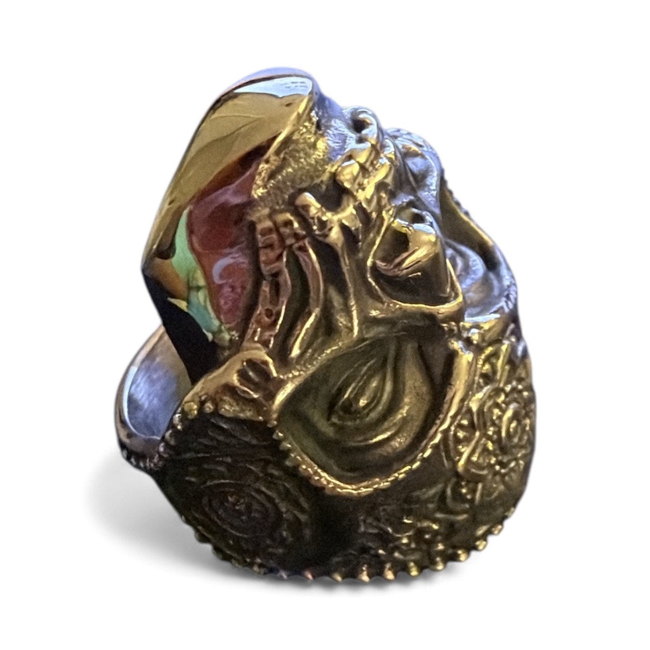 316L Stainless Steel SZ.11 Heavy Sugar Men Skull Ring 2” Santa Muerte