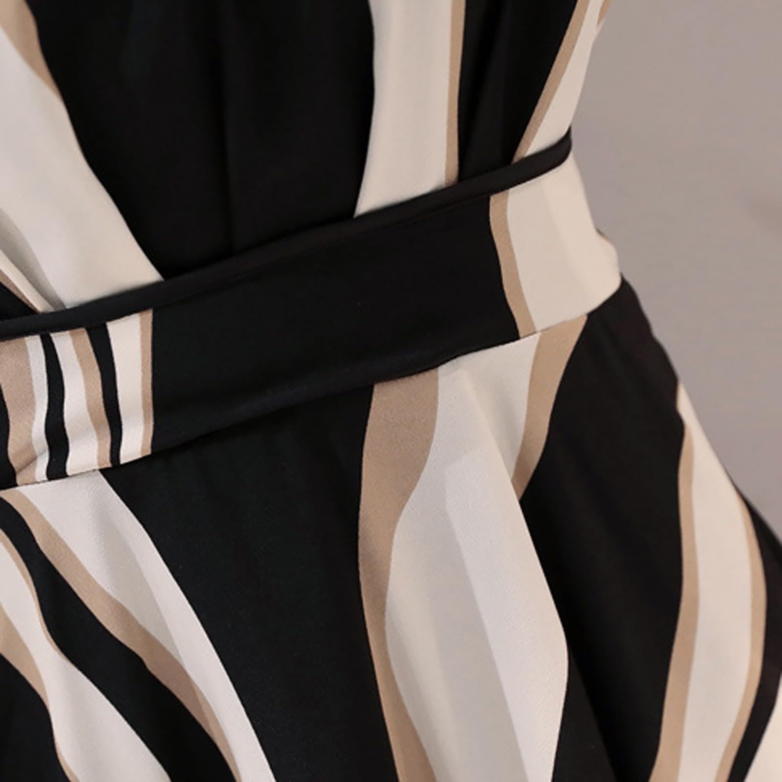 Wrap Dresses for Women 2025 Ruched Casual Summer Dress Formal with Sleeves Work Aline Linen Tshirt Shirt Empire Waist Teens V Neck Vestidos Casuales para Mujer Con Faja Incluida Black M