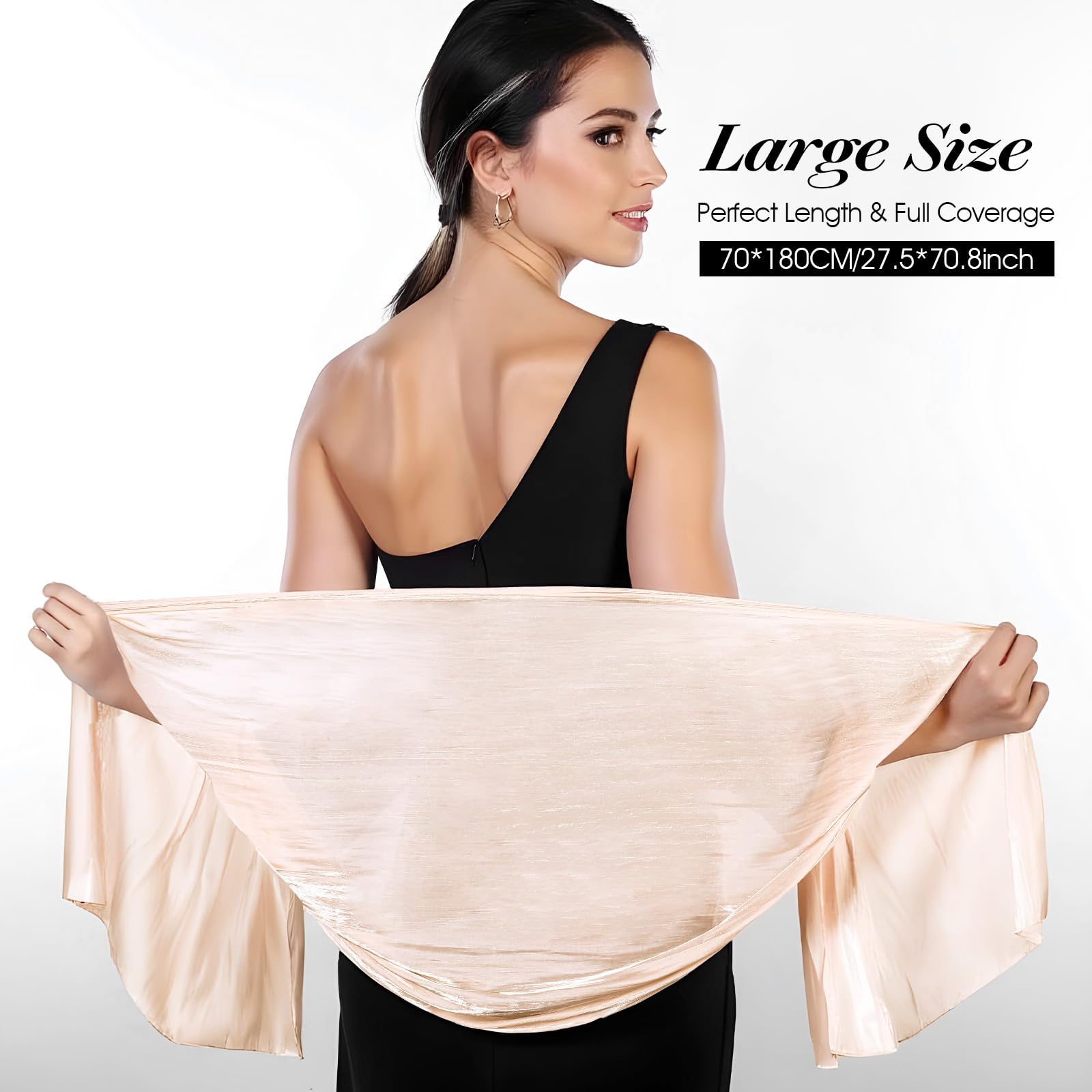 Champagne Shawl, Shawls and Wraps for Evening Dresses, Women Shawls and Wraps for Women Dressy, Shimmer Light Weight Evening Shawl Wrap