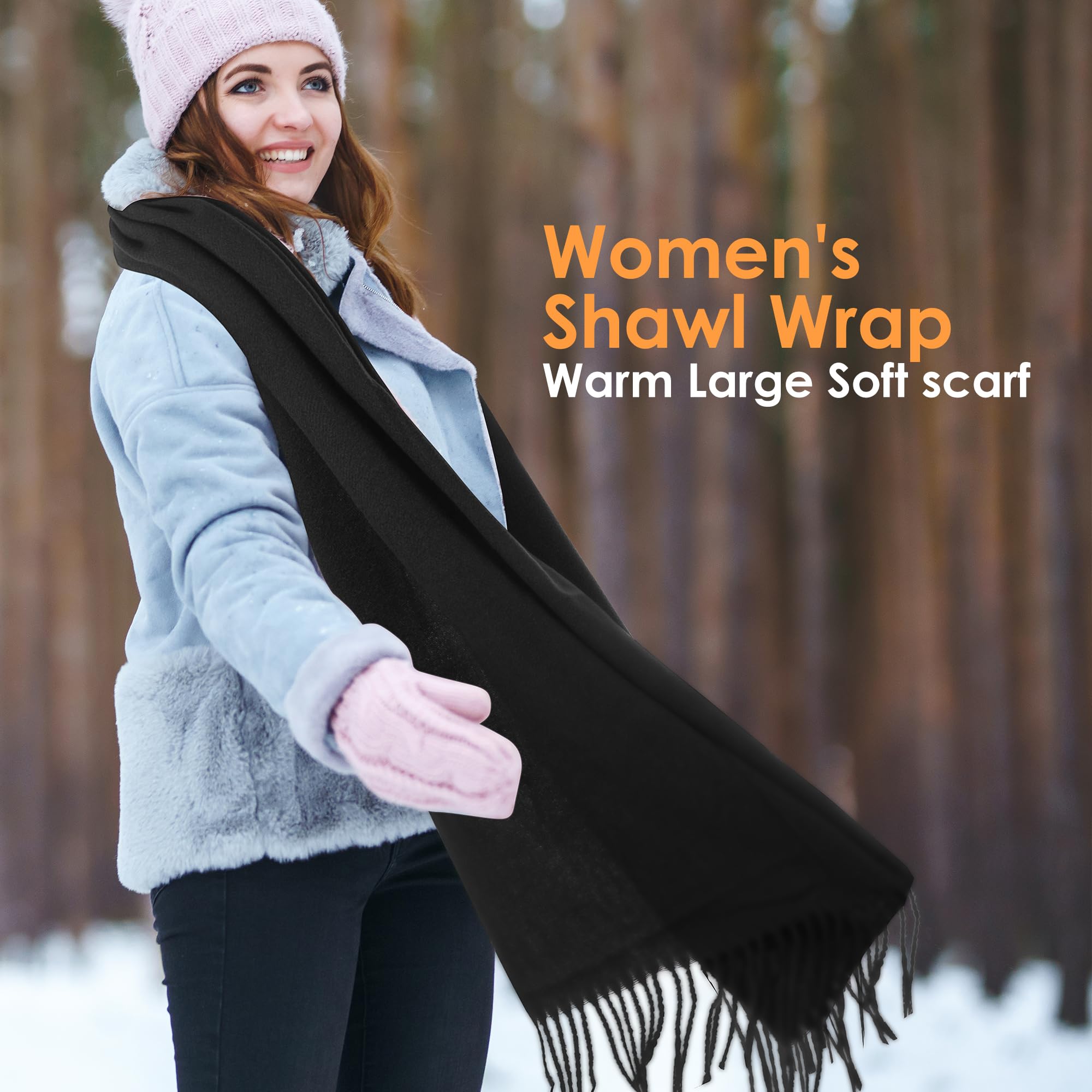 Winter Women's Scarf Shawl Fringe Large Classic Wrap