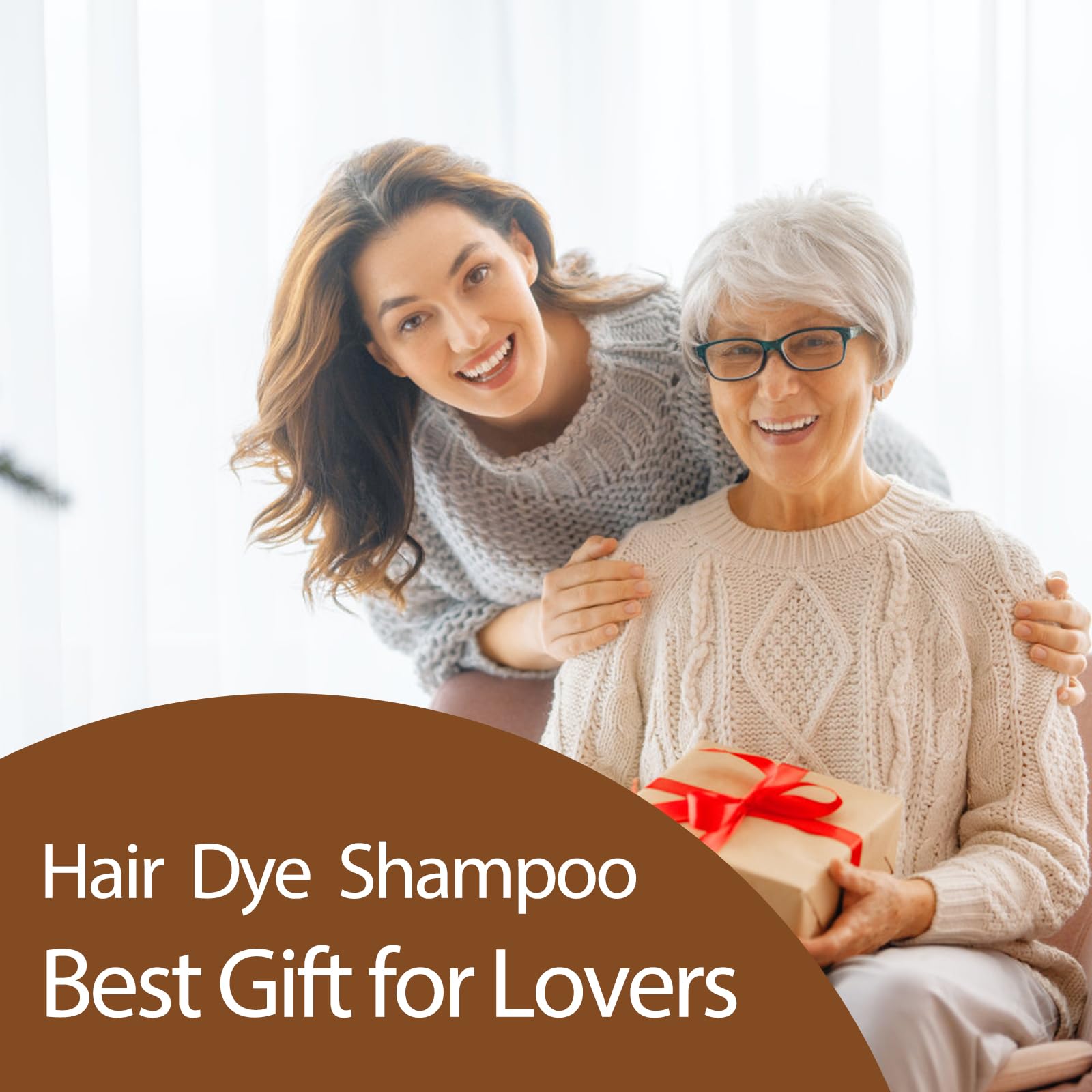 Mgviiiva Hair Dye Shampoo 3 in 1, Light Brown Hair Dye for Men & Women, Long Lasting Hair Color for Gray Hair Coverage, Easy to Use, Shampoo for Color Treated Hair Dye 16.9 Fl Oz (Light brown)