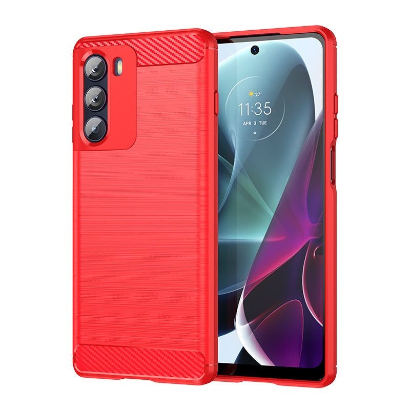 For Moto G20 Phone Case Brushed Carbon Fiber Protective Cover
